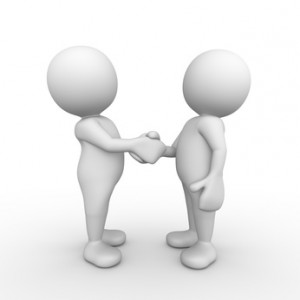 3D Minimalistic People Shake Hands