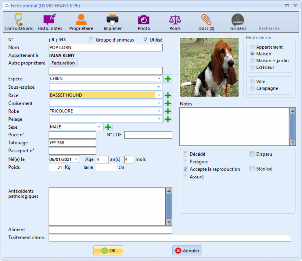 Fiche animal